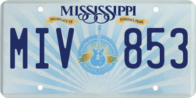 MS license plate MIV853