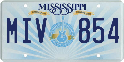 MS license plate MIV854