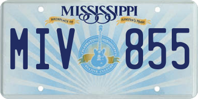 MS license plate MIV855