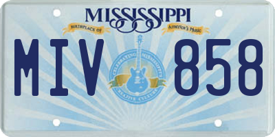 MS license plate MIV858