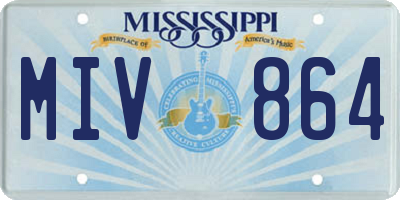 MS license plate MIV864
