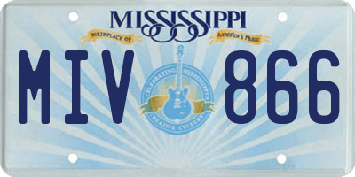 MS license plate MIV866