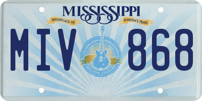 MS license plate MIV868