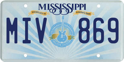 MS license plate MIV869