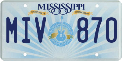 MS license plate MIV870