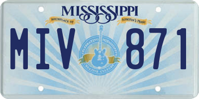 MS license plate MIV871