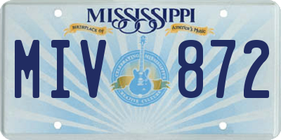 MS license plate MIV872