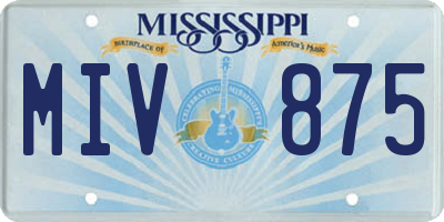 MS license plate MIV875