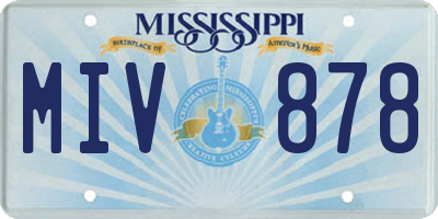 MS license plate MIV878