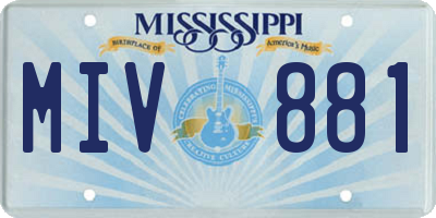 MS license plate MIV881