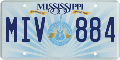 MS license plate MIV884