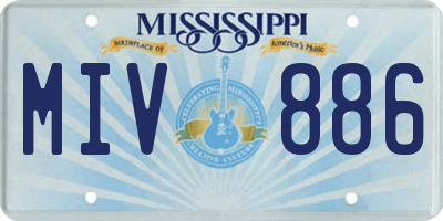 MS license plate MIV886