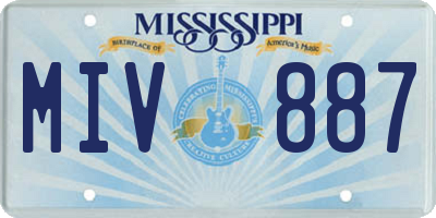 MS license plate MIV887