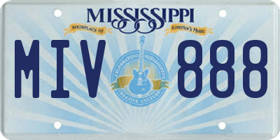 MS license plate MIV888