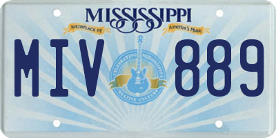 MS license plate MIV889