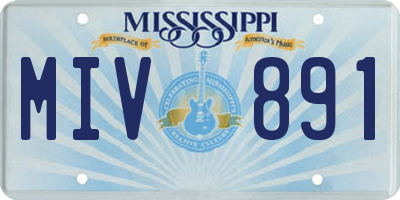 MS license plate MIV891