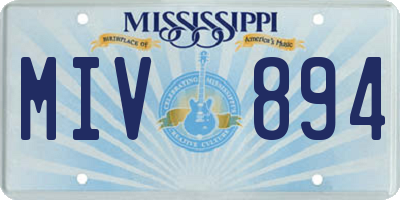 MS license plate MIV894