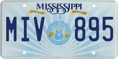 MS license plate MIV895