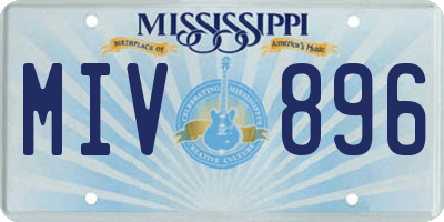 MS license plate MIV896