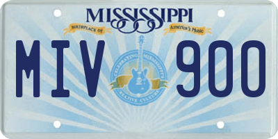 MS license plate MIV900