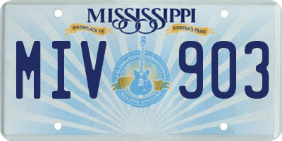 MS license plate MIV903