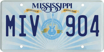 MS license plate MIV904