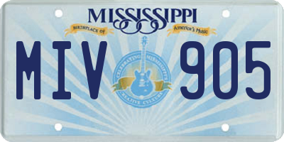 MS license plate MIV905