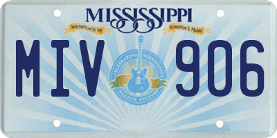 MS license plate MIV906