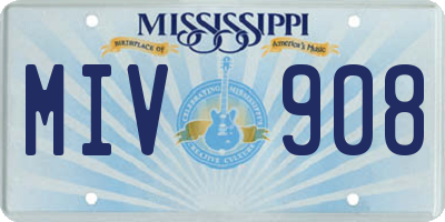 MS license plate MIV908