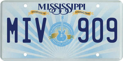 MS license plate MIV909