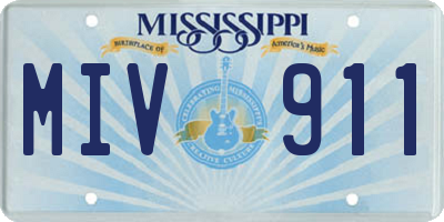 MS license plate MIV911