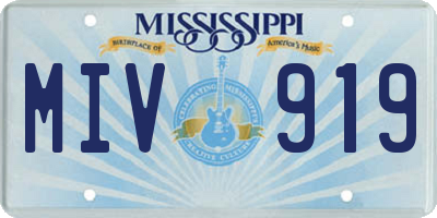 MS license plate MIV919