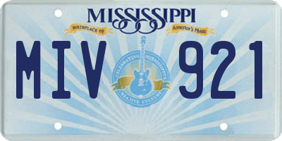 MS license plate MIV921