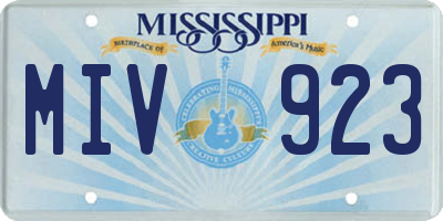 MS license plate MIV923