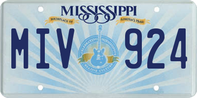 MS license plate MIV924