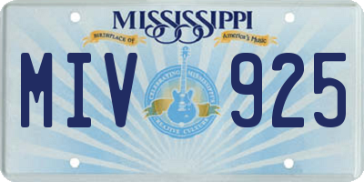 MS license plate MIV925
