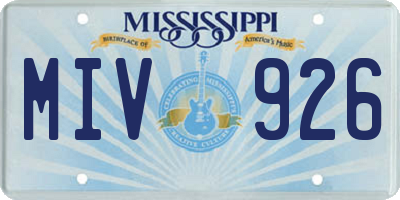 MS license plate MIV926