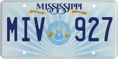 MS license plate MIV927