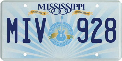 MS license plate MIV928