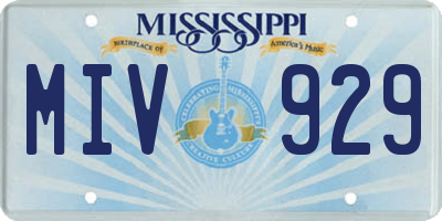MS license plate MIV929