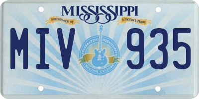 MS license plate MIV935
