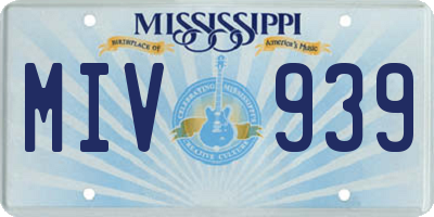 MS license plate MIV939