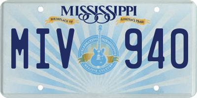 MS license plate MIV940