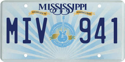 MS license plate MIV941