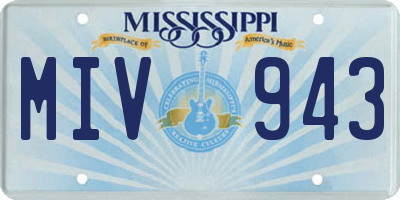 MS license plate MIV943