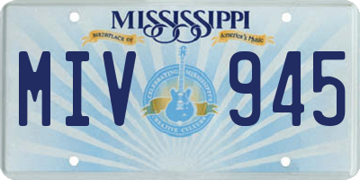 MS license plate MIV945