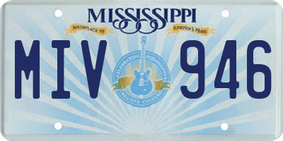 MS license plate MIV946