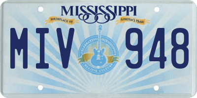 MS license plate MIV948