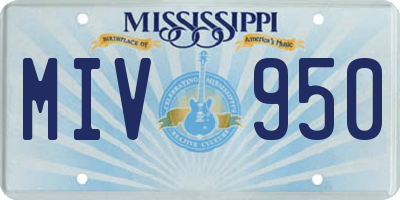 MS license plate MIV950