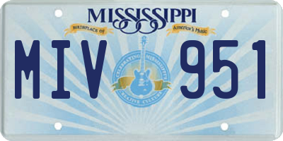 MS license plate MIV951